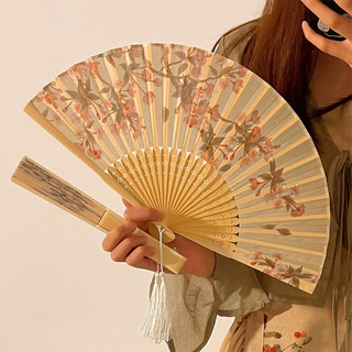 Quạt gấp cổ điển phong cách mới phong cách trung hoa quạt gấp phong cách cổ mùa hè hanfu nữ sườn xám vũ quạt di động chụp ảnh gấp quạt