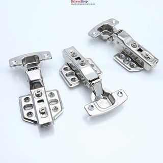Bộ 2 Bản lề giảm chấn, bản lề tủ áo, bản lề tủ bếp inox cao cấp Bản lề bật giảm chấn, Tặng kèm đinh vít -BeloveShop