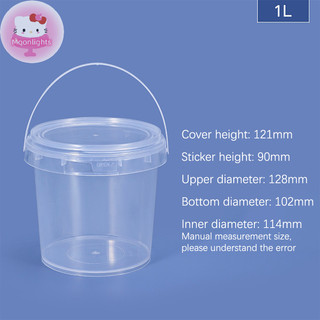 Xô + Nắp Nhựa Moonlights 150ML-1500ML - Trắng Trống Có Tay Cầm - Thùng Đựng Thực Phẩm Lớn EN