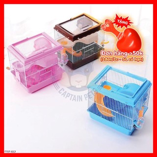 Lồng Hamster nắp kính 2 tầng