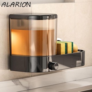 Hộp đựng nước rửa chén ALARION, có giá đỡ miếng bọt biển Hộp đựng xà phòng treo tường dung tích lớn, Máy ép tay tiết kiệm không gian có khay thoát nước Hộp đựng nước rửa tay tại nhà