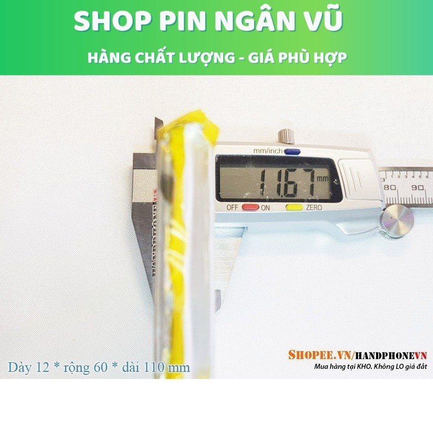 Pin Li-Po 3.7V 10000mAh 1260110 (Li-Polymer) cho pin dự phòng, Laptop, Loa Bluetooth, camera, định v