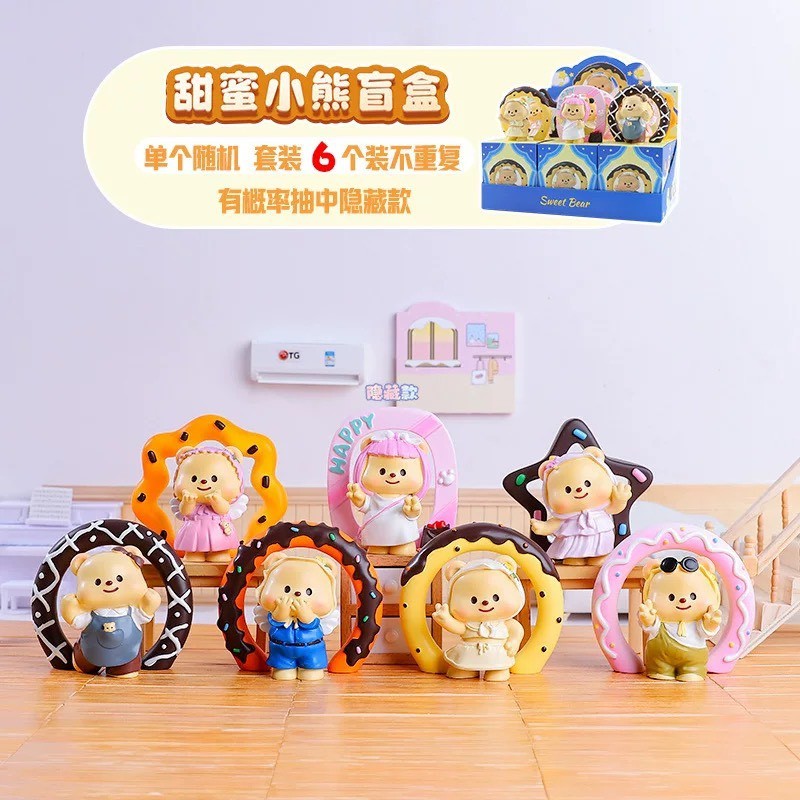 BLIND BOX tượng mô hình gấu bơ Butter bear fashion&donut cute SWEET BEAR