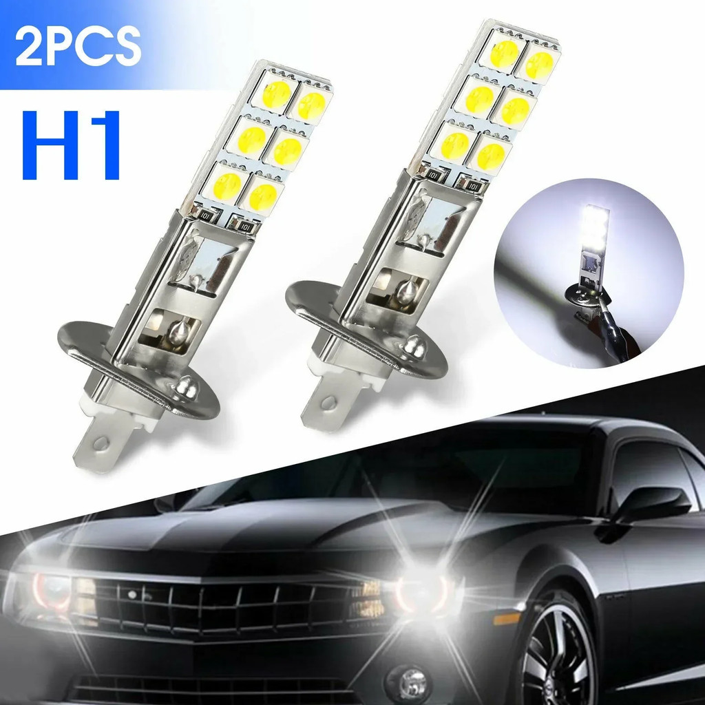 2 Chiếc Ô Tô H1 Đèn LED Sương Mù 6000K Đèn Pha Sương Mù Lái Xe Đèn Chạy Ban Ngày DRL H1-12SMD-5050 C