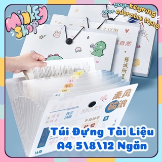 Túi Đựng Tài Liệu Cặp Hồ Sơ A4 5 8 12 Ngăn Hoạ Tiết Dễ Thương Bìa Cứng Chắc Chắn Chống Nước -Minkey Shop