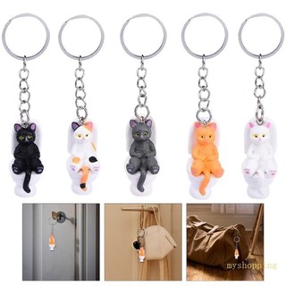 Ivy Charming Hoạt Hình Móc Khóa PVC Nhà Vệ Sinh Mèo Móc Khóa Trang Trí Cho Những Người Hâm Mộ Mèo