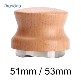 Nhà phân phối bằng thép không gỉ Shamjina, Dụng cụ cầm tay, Dụng cụ cân bằng cà phê cho công cụ phân phối bột cà phê Espresso, Tay cầm bằng gỗ
