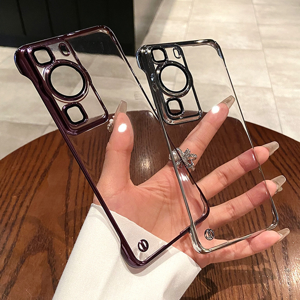 Sang Trọng Với Bảo Vệ Ống Kính Mạ PC Cứng Không Khung Ốp Lưng Điện Thoại Huawei P60 Art P50 P40 Pro 