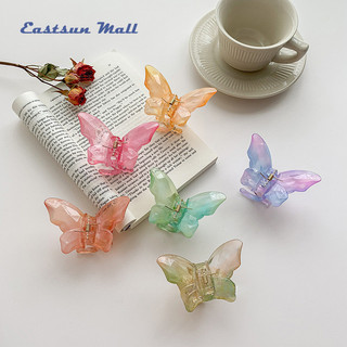 Ice Permeating Gradient Butterfly Grab Clip với tóc xoăn tươi mát mùa hè cô gái cá mập kẹp