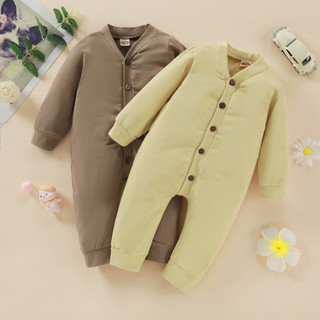 Bộ áo liền quần cho bé Xuân Thu Phong Cách Mới Áo Đơn Dài Tay Cotton Quần Áo Sơ Sinh Bé Đi Chơi Áo Liền Quần Nam Nữ