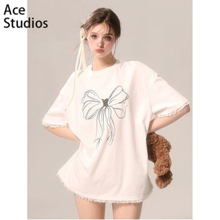 Ace Studios áo phông áo thun nữ croptop baby tee Hàn Phong Trendy Vintage Fashion WTX2430QZX Z240423