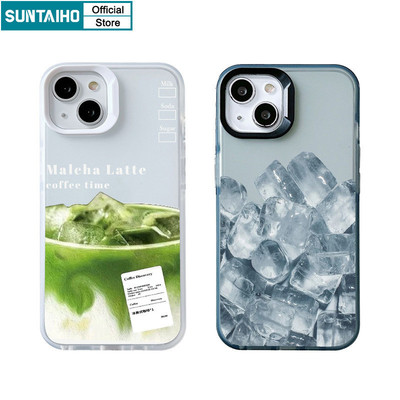 Suntaiho Vỏ Dễ Thương Vui Nhộn Họa Tiết Matcha Latte Trong Suốt Mờ Dành Cho Iphone 15 14 12 13 11 Pro Max IP 7 8 Plus Iphon X Xs XR Xs Max TPU Silicon Mềm Cao Cấp Chống Sốc Ốp điện thoại