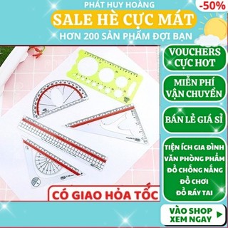 Bộ thước kẻ kỹ thuật📏📐 FREESHIP 🚛 Có video thật 🎥Bộ thước kẻ kỹ thuật 5 mẫu đa năng giá rẻ - Phát Huy Hoàng