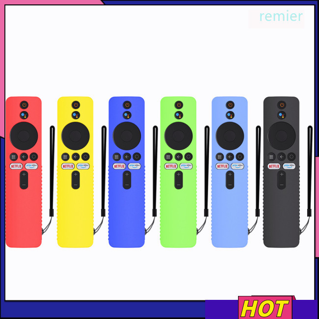 Remier Silicone Điều Khiển Từ Xa Vỏ Bảo Vệ Bụi Có Dây Buộc Tương Thích Cho Mi Tv Stick 4k Tv Stick