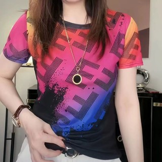 Thời Trang Mùa Hè In Chữ Áo Thun Nữ Tay Ngắn Châu Âu Hàng Phong Cách Mới Slim-fit Ôm Hơn Nhìn