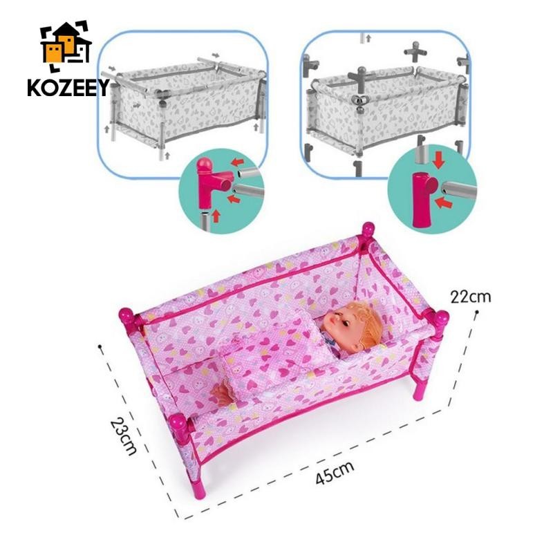 Kozeey Bộ chăn ga gối đáng yêu, dành cho búp bê inch, cũng dành cho nhà búp bê Đồ nội thất phòng ngủ cho trẻ sơ sinh Trang trí đồ chơi