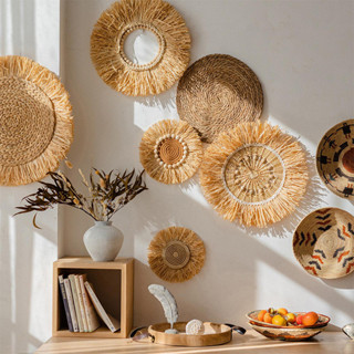  Juhan Phong Cách Nhật Bản Raffia Handmade Ống Hút Đồ Trang Trí Lối Vào Trang Trí Tường B & B Nền Treo Tường Trang Trí Phong Cách Im Lặng 