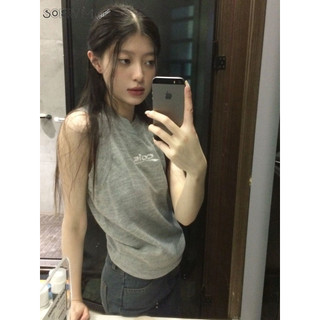 SOERVIMY áo phông áo thun nữ croptop baby tee Dễ thương Trendy Thể thao hàn quốc WCS2440OMA 21Z240519