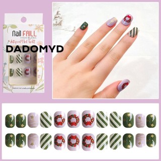 DADOMYD Móng Tay Giả, Dài Ballerina Pháp Giả Nials, Giáng Sinh Bông Tuyết Full Cover Có Thể Tháo Rời Bấm Vào Móng Tay DIY