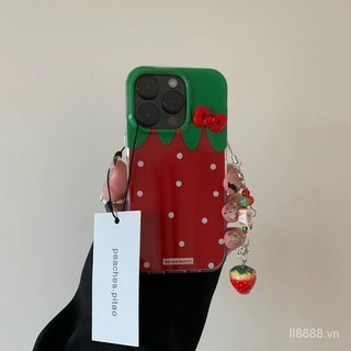 Ốp Điện Thoại Thích Hợp Cho iPhone Nhật Bản Hàn Quốc ins15promax Phong Cách Mới 14 / 13pro Nơ Ba Chiều 12 / 11 Mềm 7 / 8plus Dâu xsmax / xr Vỏ Bảo Vệ Toàn Diện Lỗ Lớn Chống Sốc QL6Q