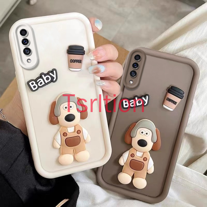 ốp lưng samsung a70 Ốp điện thoại 3D Headmaster Dog cho ốp lưng samsung a70 dễ thương