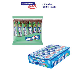 Combo 32 Thỏi Kẹo nhai Mentos bạc hà + Kẹo Alpenliebe hương bạc hà nhân socola