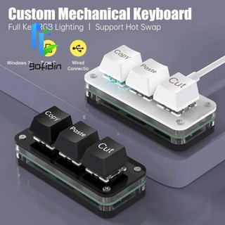 Gofidin Copy Paste Cut Keypad, Acrylic Red Switch Custom Mini 3 Key Key Key Key Key Key Key Key Key Key Key Key Keypad Mini Type-c Interface Illumination 3 Phím Mini Keypad Photoshop