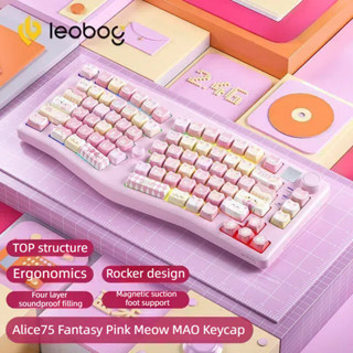 Aula LEOBOG A75 (Alice Layout) Wireless Custom Mechanical Keyboard Bàn phím cơ tùy chỉnh không dây Cấu trúc hàng đầu Bàn phím chơi game Bluetooth RGB có thể hoán đổi nóng Bàn phím công thái học