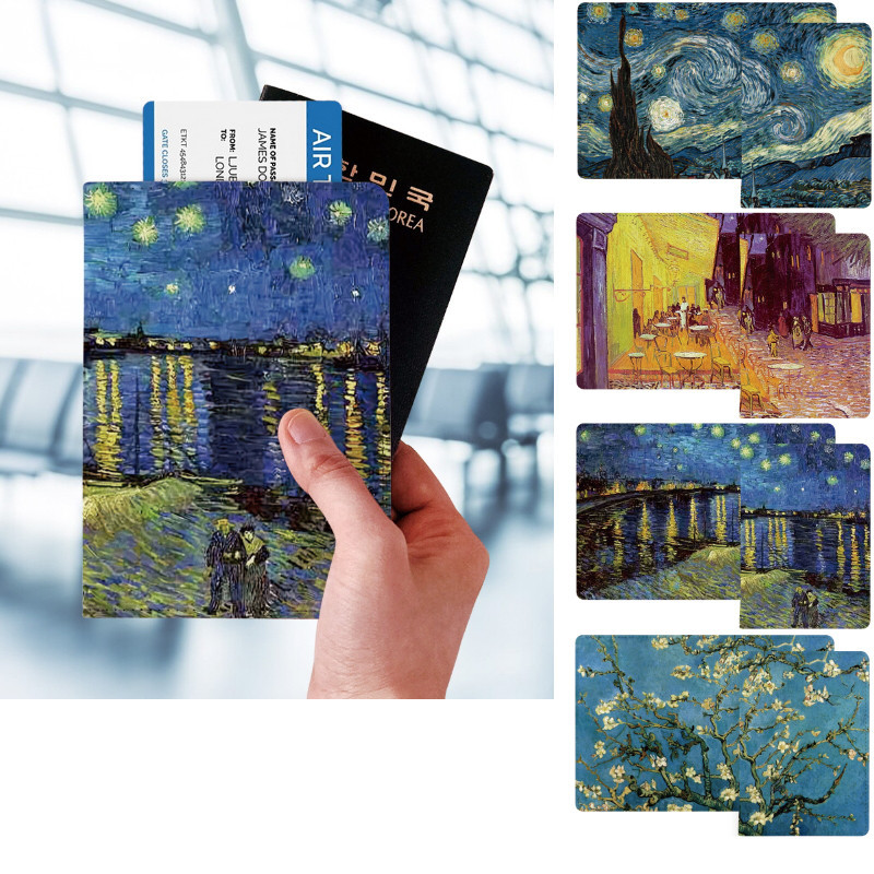 Bao da du lịch Hàn Quốc Bao da RFID ANTI Skimming NTREE Tranh nổi tiếng