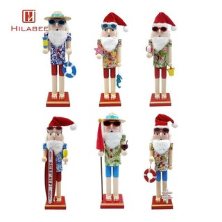 15inch gỗ bãi biển ông già noel hình nutcracker trang trí giáng sinh con rối đồ chơi trang trí bàn làm việc cho tiệc giáng sinh nhẹ