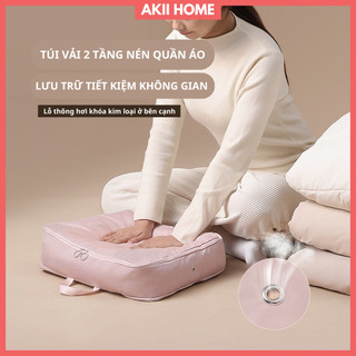 Túi vải nén lưu trữ quần áo, xếp gọn hành lý trong vali đi du lịch, tiết kiệm không gian Akii Home TD111