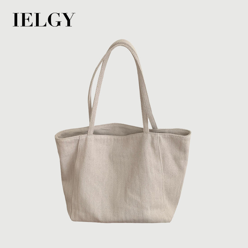 Túi Tote Dung Tích Lớn IELGY Phiên Bản Hàn Quốc Túi Vải Twill Đi Lại Vai Di Động Thường Ngày Túi Nữ