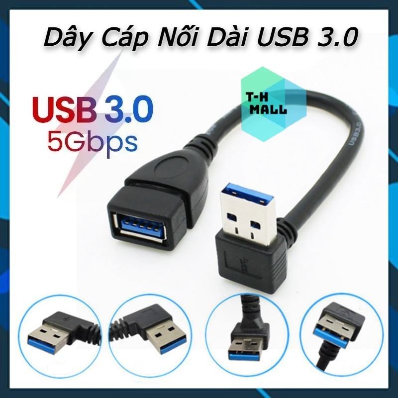 Dây cáp nối dài mở rộng USB 3.0 OTG 20cm 0.2m 1m 2m 3m, tốc độ truyền tải 5Gbps cho Máy In Bàn Phím Webcam PKCN
