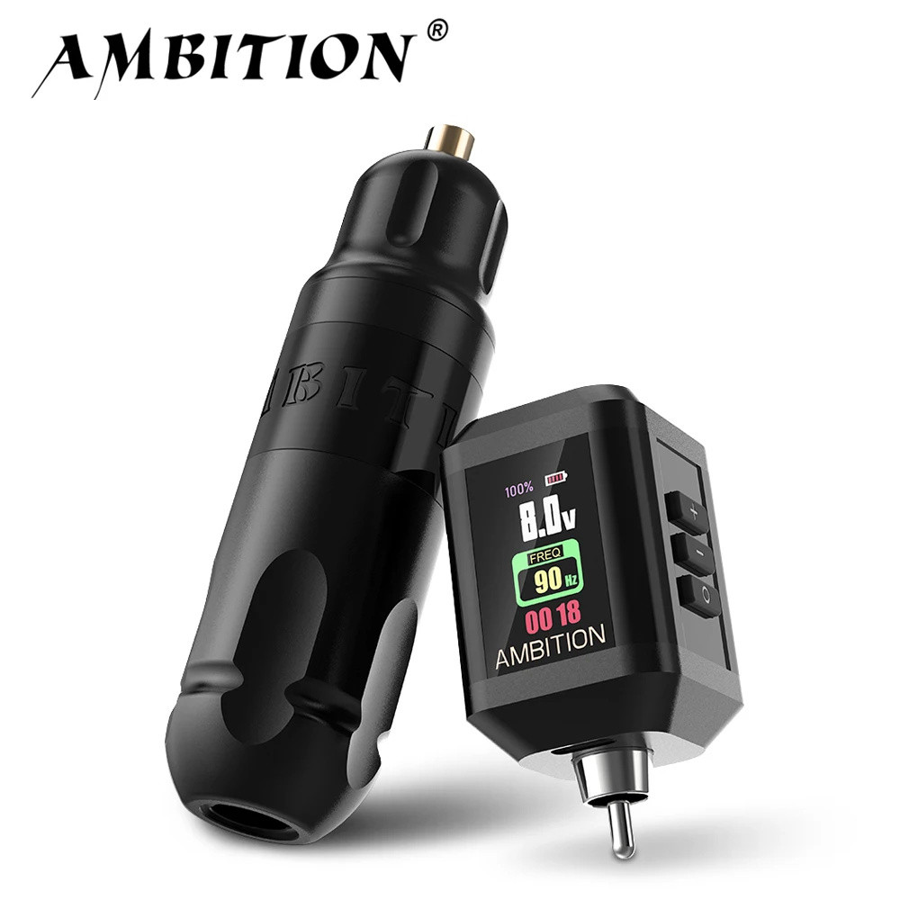 Ambition Vibe Tattoo Machine Pen và Korall RCA Bộ pin không dây Mạnh mẽ Động cơ không chổi than Công