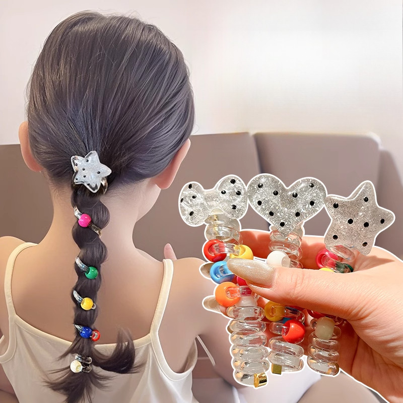 Hàn Quốc Cuộn Dây Buộc Tóc Trẻ Em Bé Gái Đuôi Ngựa Dây Tóc Thời Trang Scrunchies Bơ