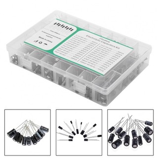Bộ mẫu tụ điện điện điện phân cắm 500pc | 0.1uf-1000uf | 16v-50v dc | 24