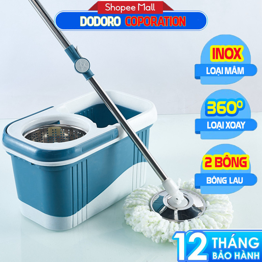 [HÀNG CAO CẤP] TRỌN BỘ Chổi lau nhà tự vắt thông minh xoay 360 độ DODORO BL78R360, có bánh xe
