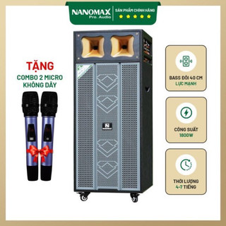 Loa kéo nanomax pro-803b bass đôi 40cm 1800w