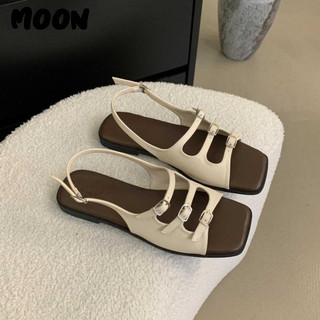 MOON dép sandal nữ thời trang đế cao giày cao gót nữ đi chơi giày sandal cao gót mũi hở Lịch sự Đáng yêu Dễ dàng phối đồ Độn đế FPL2440OS5 16Z240416