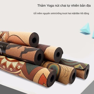 Thảm tập yoga in hình gỗ mềm thảm tập yoga cao su thiên nhiên thảm tập thể dục chống trơn chống mài mòn thấm mồ hôi