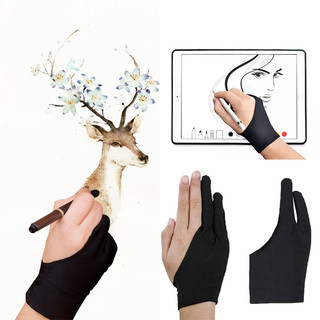 Chống chạm hai ngón tay unisex tranh găng tay vẽ chống mồ hôi chống mồ hôi máy tính bảng stylus bút găng tay cho bút cảm ứng