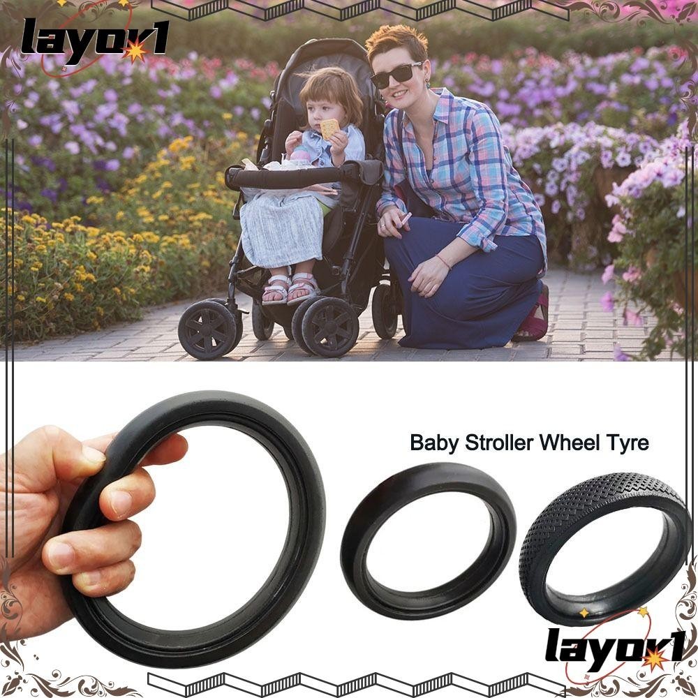 Layor1 Xe đẩy em bé Lốp bánh xe, Vòng bi im lặng Xe đẩy thay thế lốp xe đẩy trẻ em, Phụ kiện xe đẩy cao su bền Phụ kiện xe đẩy Phụ tùng cho Babyzenes Yoyo Yoya YuYu
