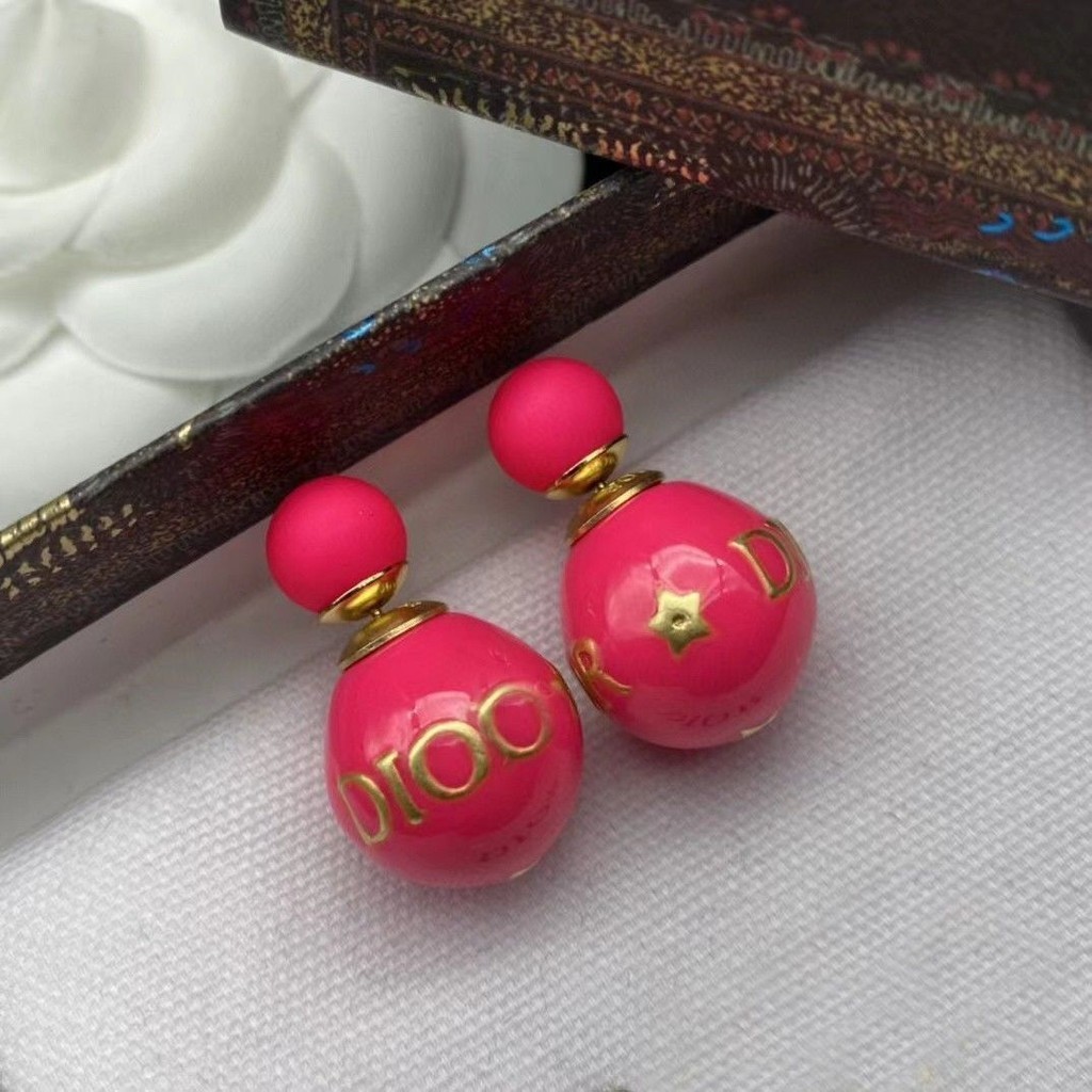 [Hoàn Hảo Đẹp] 2022 Phong Cách Mới Trắng Xanh Đen Hồng Tròn Ngọc Trai CD Bông Tai Ngọc Trai Ngọc Tra