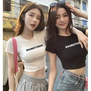 100 Phong Cách Ngắn Cotton Nguyên Chất Mỹ Retro Mùa Hè Tay Ngắn Tinh Khiết Desire Phong Cách Mới Thời trang Phong Cách Ngọt Cay Áo Thun Hot Girl Slim-fit Slimmer Look Top