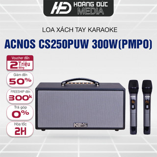 Loa karaoke di động acnos cs250puw công suất 300w tặng kèm 2 mic