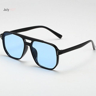 Julyhot vintage nam nữ kính mát lớn nam vuông sắc thái unisex kính chống nắng màu đen ống kính nam nữ kính mát uv400 massivedeals