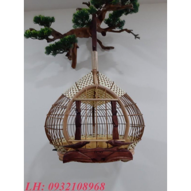 [Mã PET80K giảm 8% tối đa 80K đơn 350K] 🐧 Lồng nuôi chim cu gáy hình dáng quả đào size 35