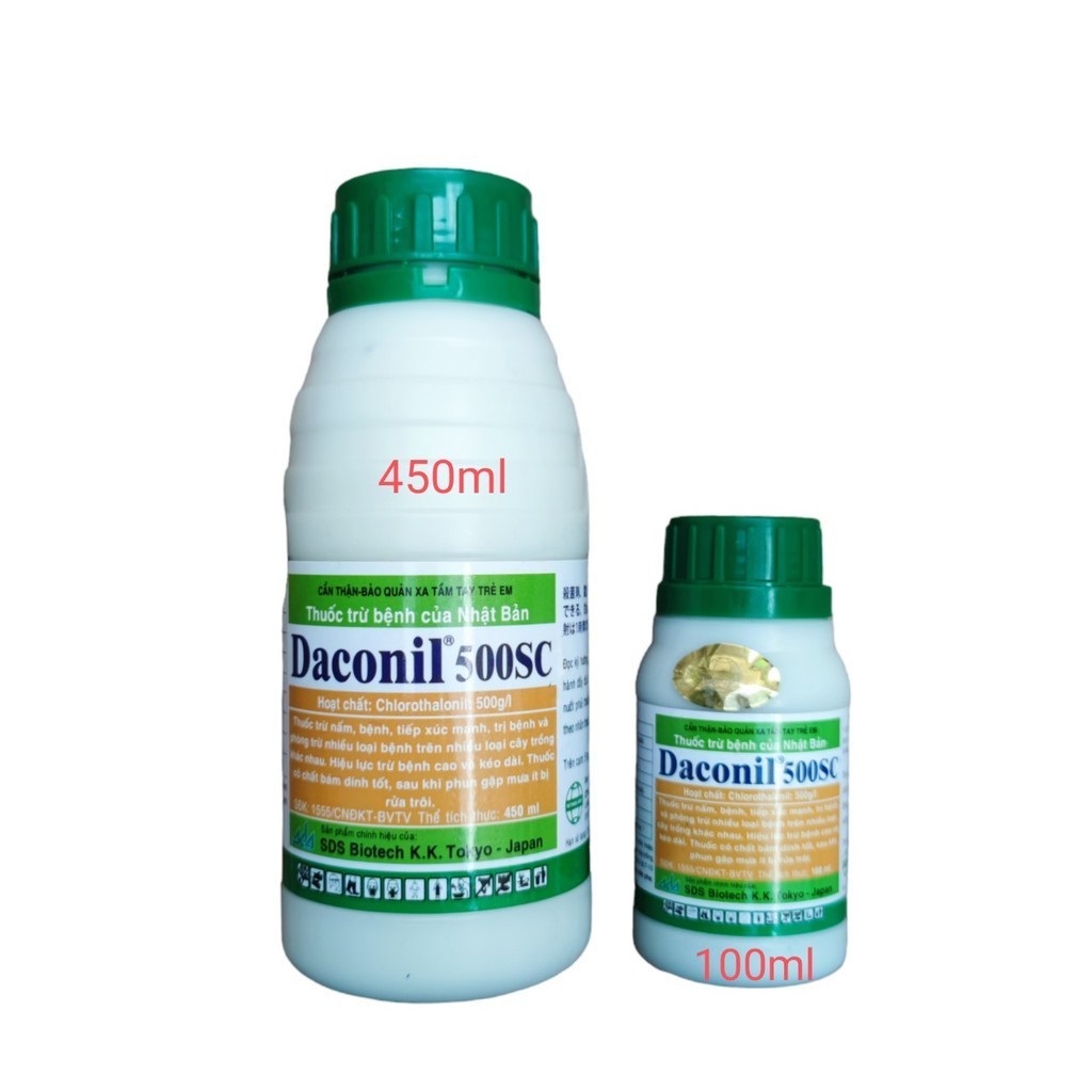 Trừ nấm bệnh từ Nhật Bản DACONIL 500SC đốm lá, thán thư, sương mai...Trên tất cả cây trồng