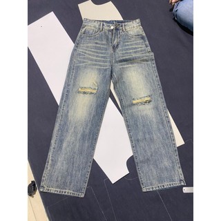 Quần jean baggy nam Xanh Đen RETRO ống rộng xuông cạp cao Quần bò nam dáng suông xu hướng Avocado đẹp