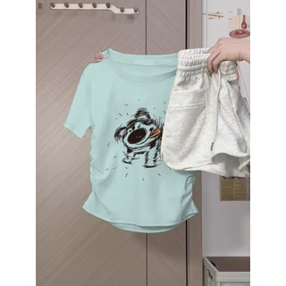 Áo baby tee Áo Thun ôm body Áo y2k Slim-fit Fit Thiết kế vai trước Áo thun ngắn tay mùa hè dành cho nữ